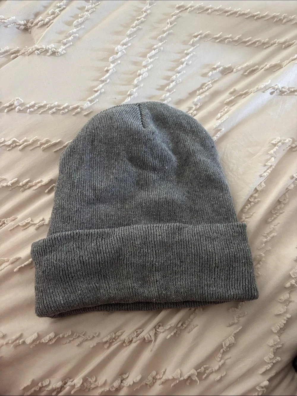 Gray Knit Beanie Hat - Unbranded